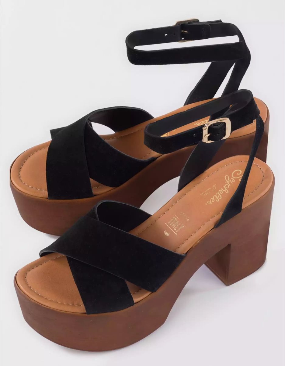 Compensées American Eagle Seychelles Sweetener Plateforme Sandal Noir Femme | QTL-30450344